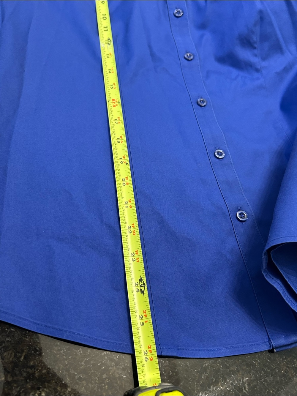 Chico’s No-Iron Royal Blue Button Front Shirt Long Sleeve Size 1 - Picture 8 of 9